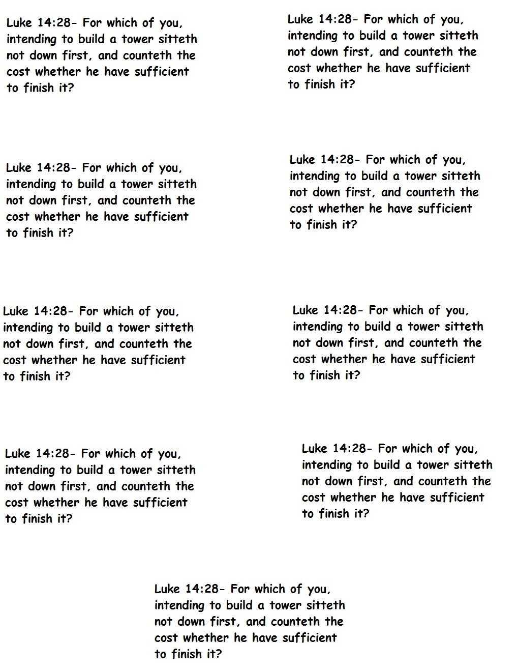 The parable of counting the cost picture craft